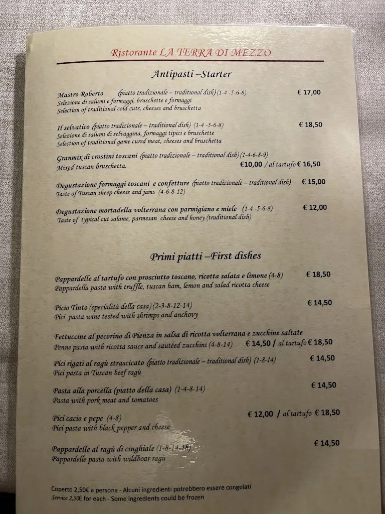 Menu_Ristorante La terra di mezzo_Volterra_image_2