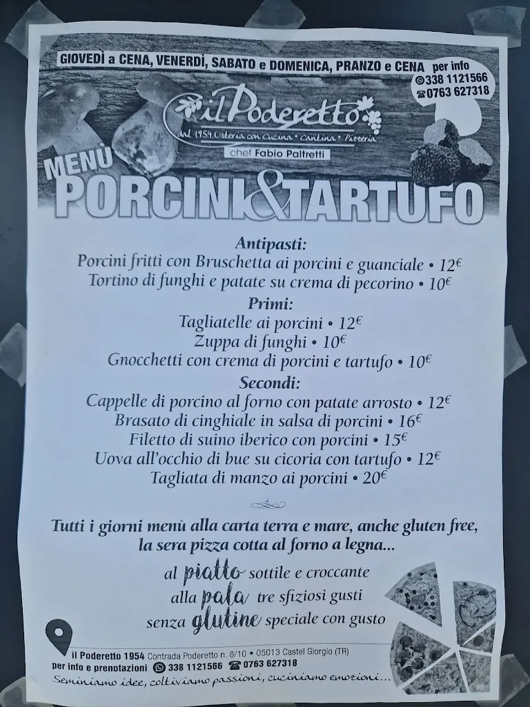 Menu_Il Poderetto 1954_Castel Giorgio_image_1
