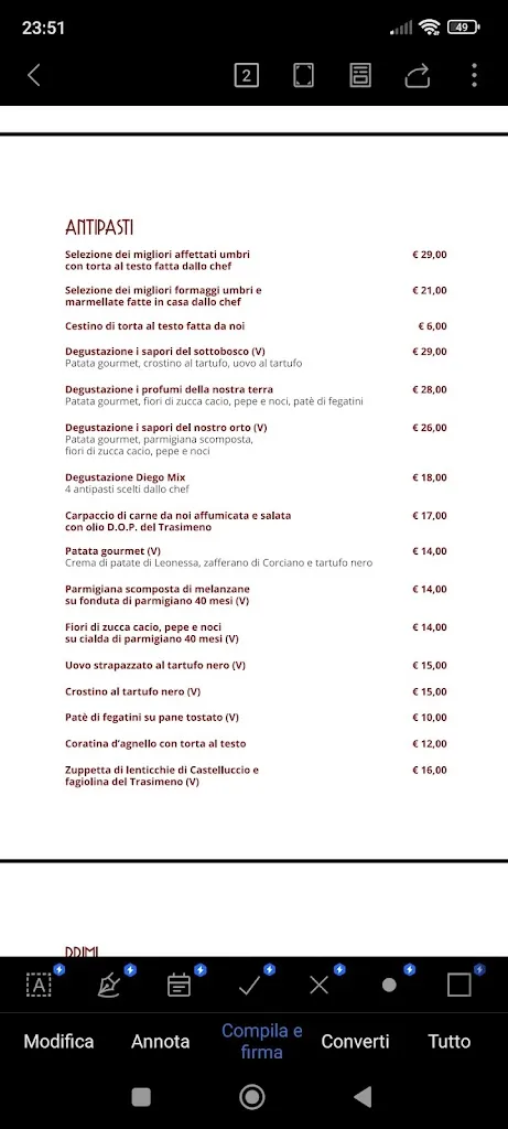 Menu_Umbria D.O.C. Ristorante_Chiugiana-La Commenda_image_2