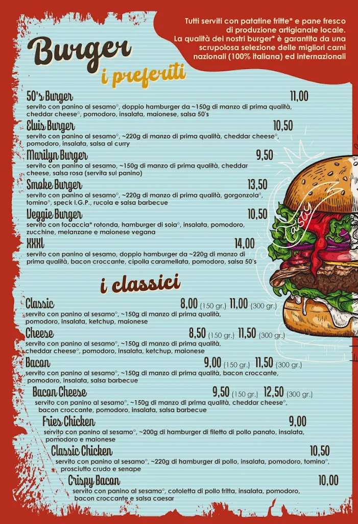 Menu_50's ristoburger_Chiugiana-La Commenda_image_1