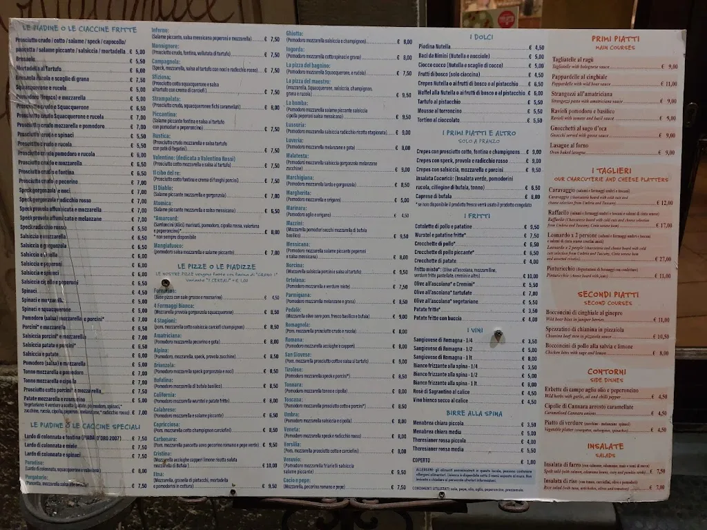 Menu_Piadineria Vecchia Rimini -Taberna Sangiovese_Città di Castello_image_2