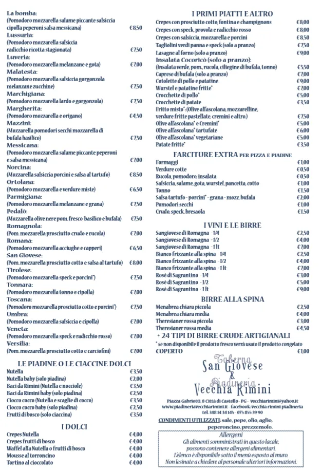 Menu_Piadineria Vecchia Rimini -Taberna Sangiovese_Città di Castello_image_4