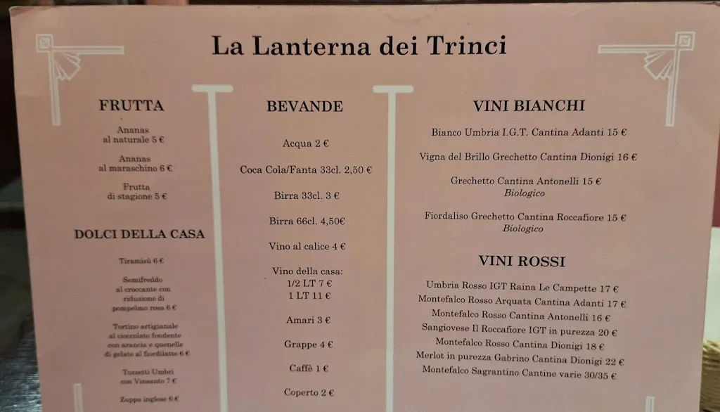 Menü_La Lanterna Dei Trinci_Foligno_Bild_2