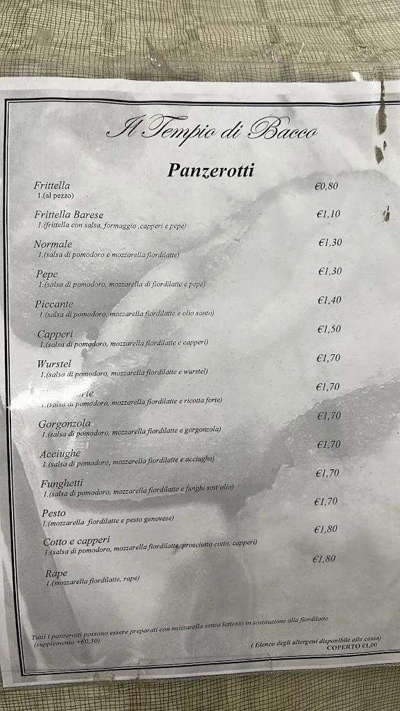 Menu_Il Tempio di Bacco - Panzerotteria_Noicattaro_image_2