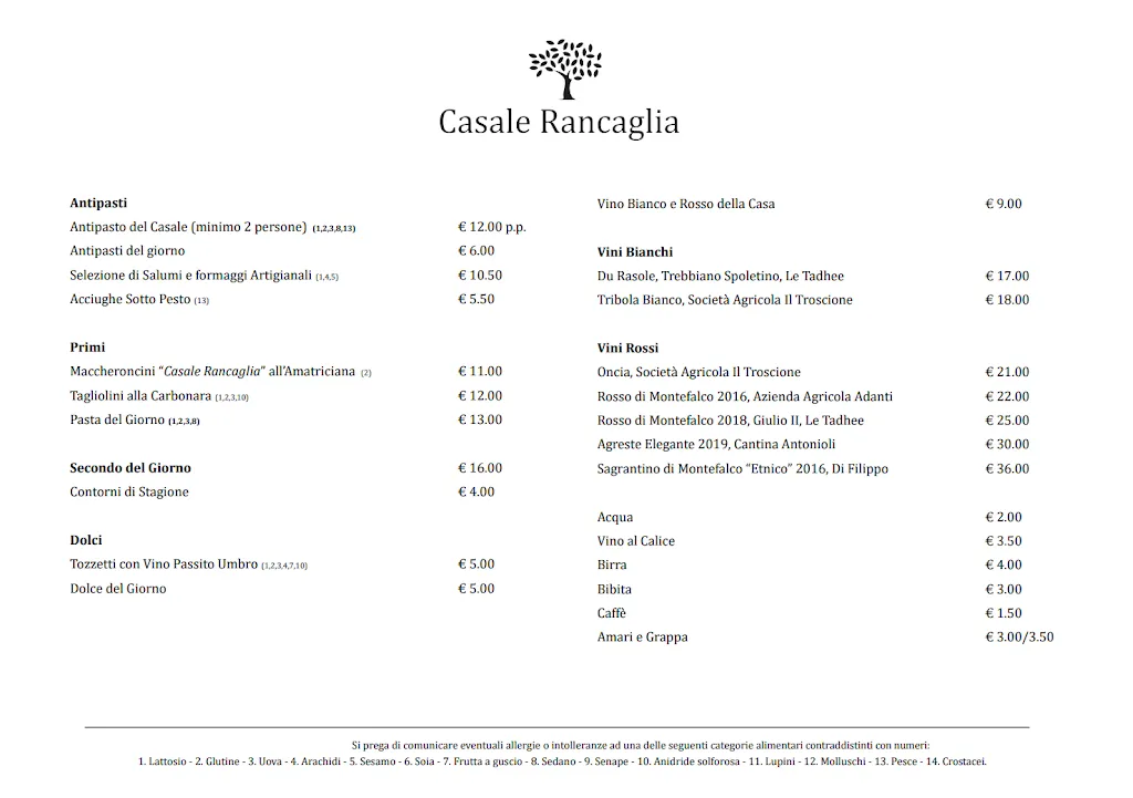 Menü_Ristorante Casale Rancaglia_Gualdo Tadino_Bild_1