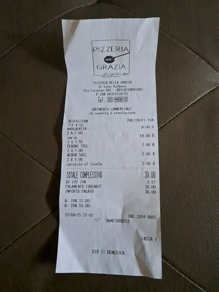 nicola baratta_Pizzeria della grazia d’asporto e domicilio_Noicattaro_recensione