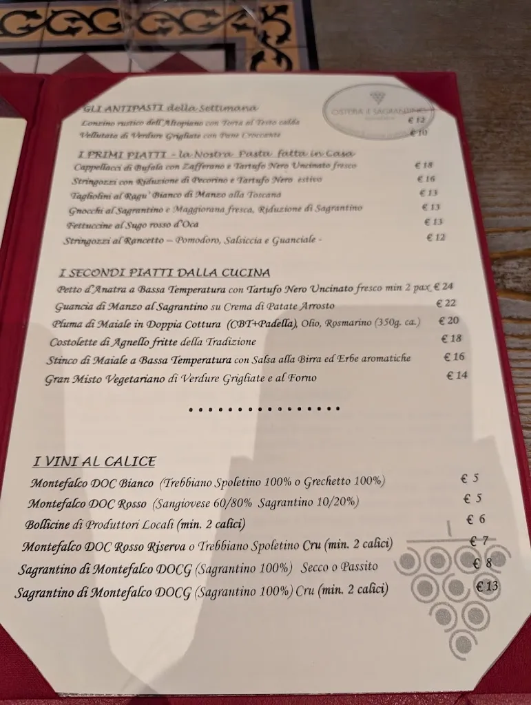 Menu_Osteria il Sagrantino Montefalco_Montefalco_image_3