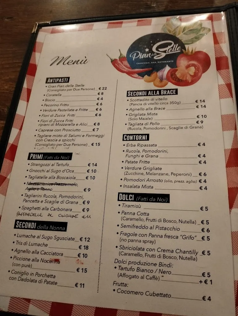Menu_Pian Delle Stelle Crescia sotto ‘l foco, Ristorante, Pizzeria._Nocera Umbra_image_1