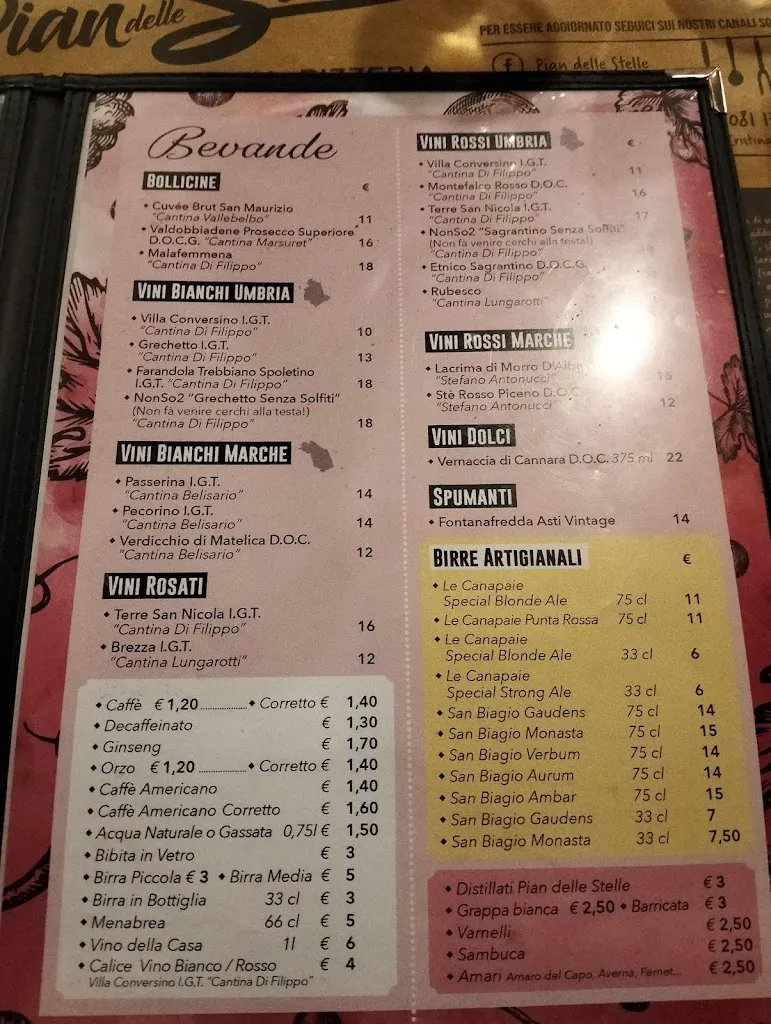 Menu_Pian Delle Stelle Crescia sotto ‘l foco, Ristorante, Pizzeria._Nocera Umbra_image_2