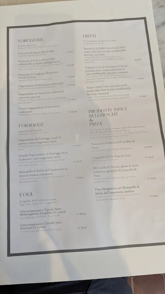 Menu_Granaro Del Monte Restaurant_Norcia_image_1