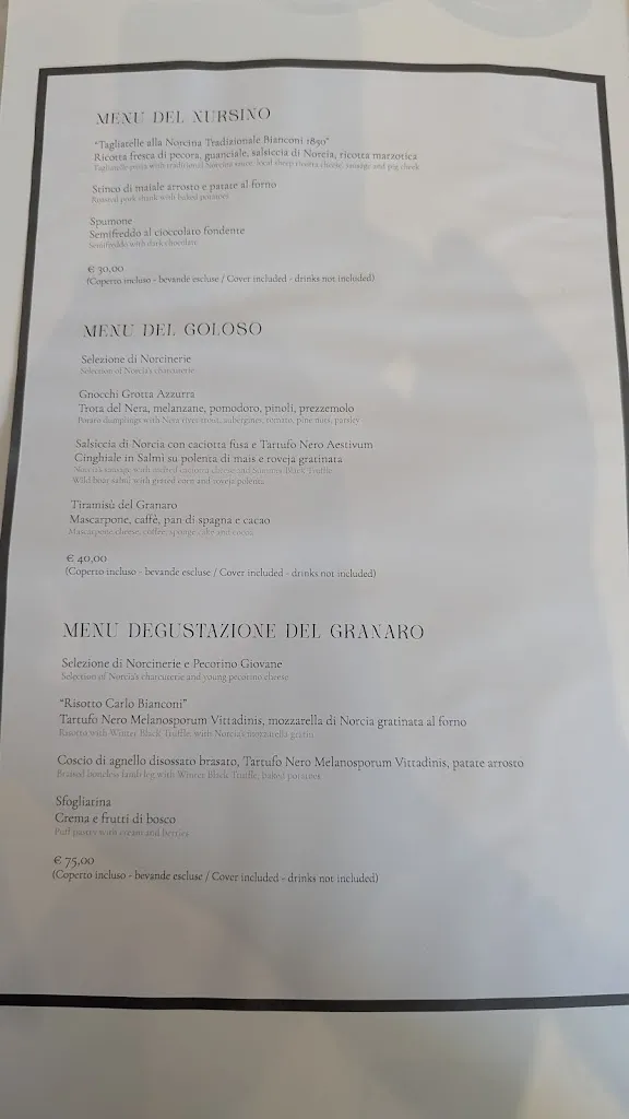 Menu_Granaro Del Monte Restaurant_Norcia_image_3