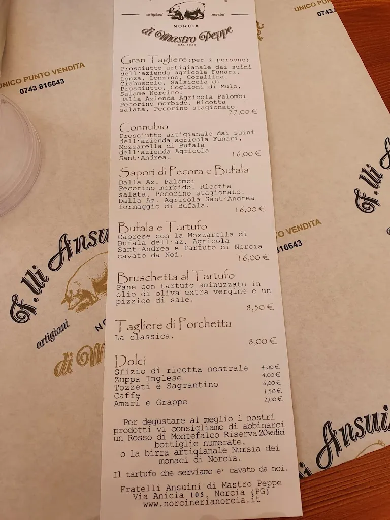 Menu_Norcineria Ansuini Brothers Mastro Peppe_Norcia_image_4