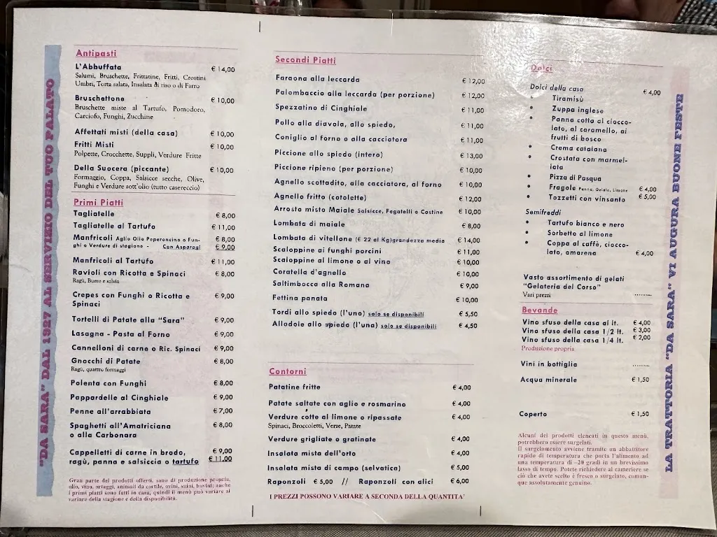 Menu_Trattoria Bar Da Sara Di Cianchini Raviso_Narni_image_1