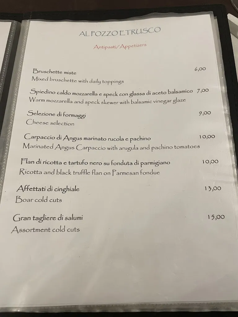 Menu_Al pozzo etrusco di Fabrizio Grilli_Orvieto Scalo_image_1