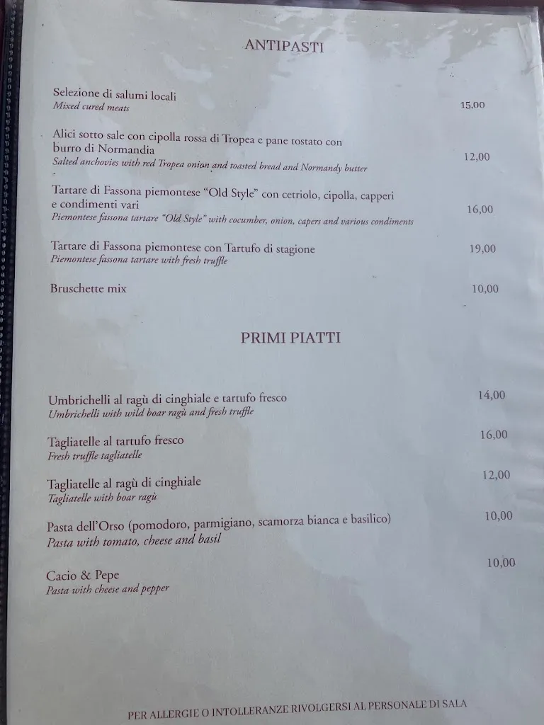 Menu_Trattoria dell' Orso_Orvieto Scalo_image_2