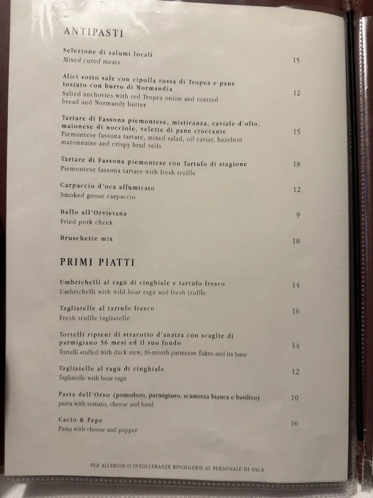 Menu_Trattoria dell' Orso_Orvieto Scalo_image_3