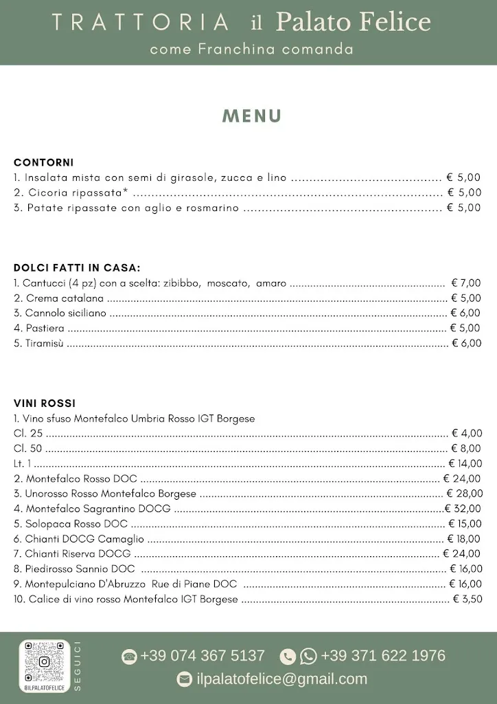 Menu_Il Palato Felice - Trattoria_Poggiodomo_image_1