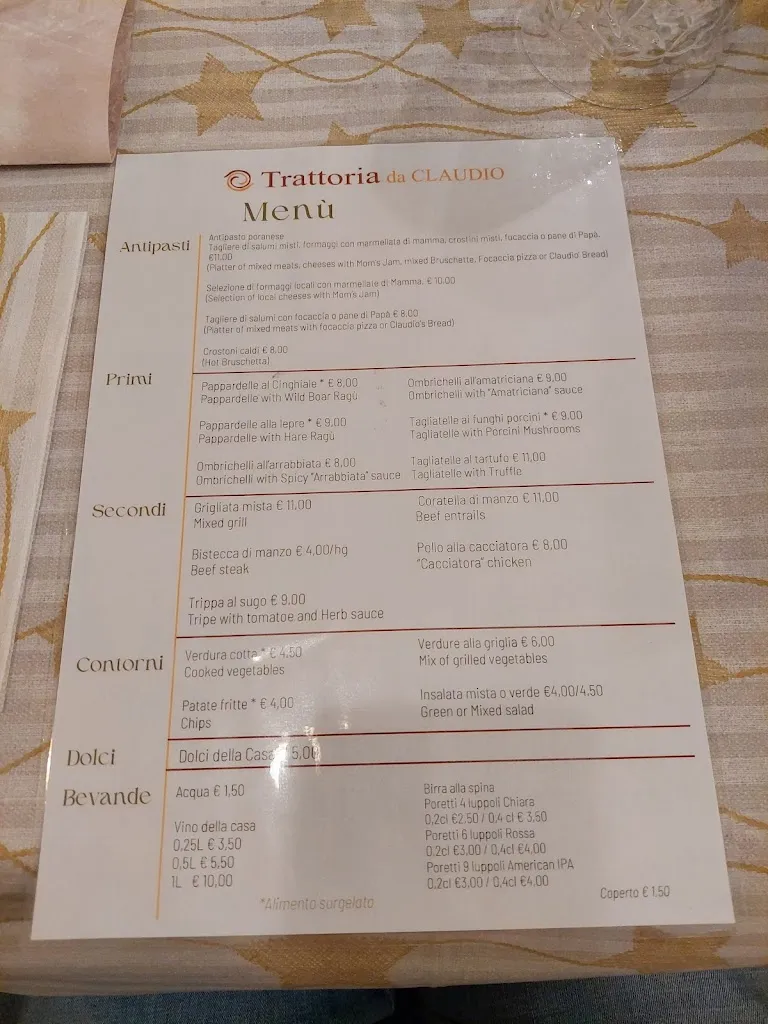 Menu_Trattoria Pizzeria Da Claudio_Porano_image_2