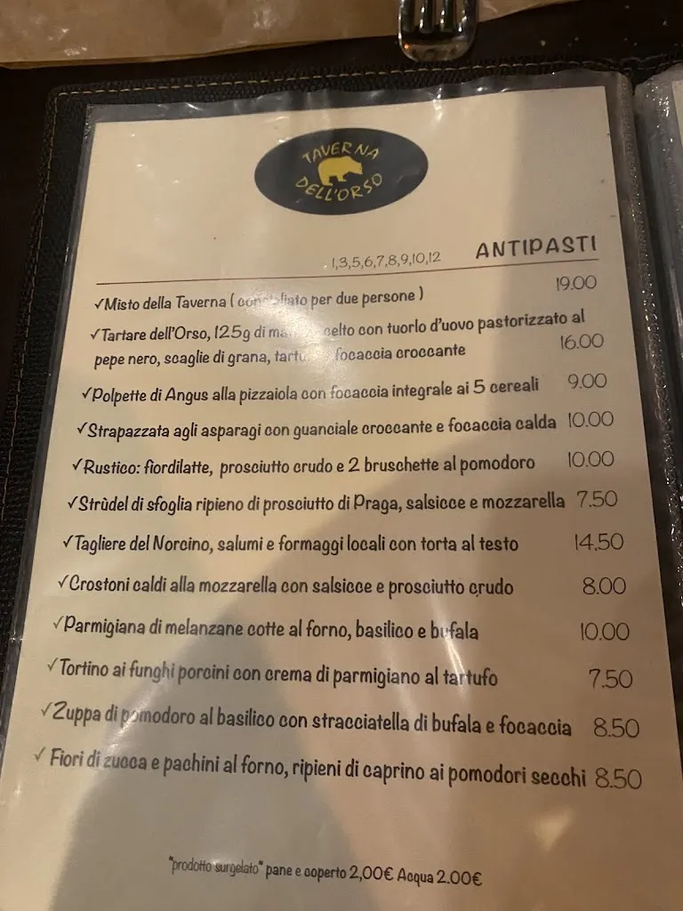 Menu_Taverna dell'Orso_Provincia di Perugia_immagine_2