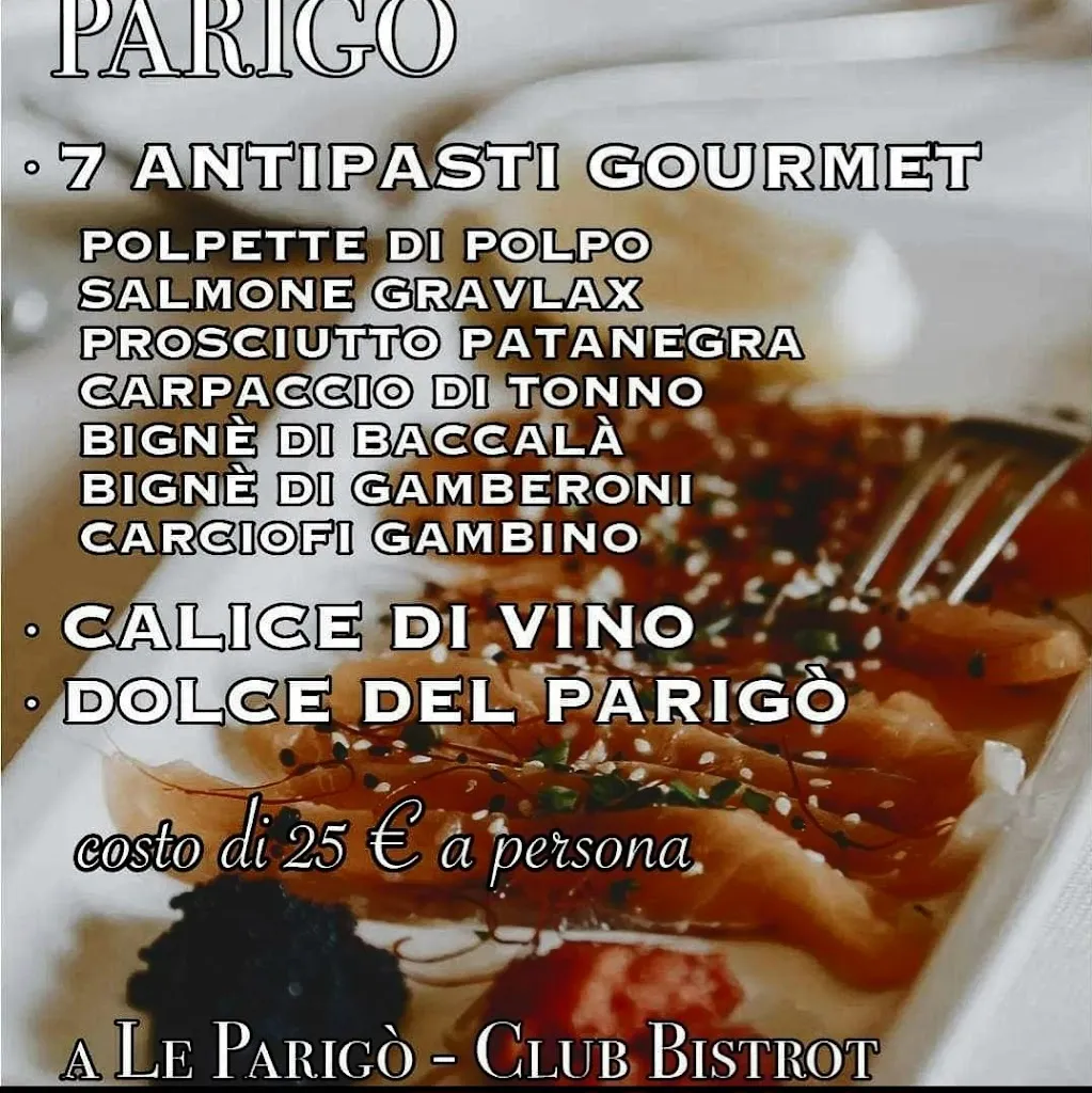 Menu_Le Parigò - Club Bistrot_Nardò_immagine_1