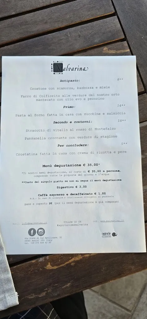Menu_Ristorante @ Malvarina Agriturismo_Rivotorto_immagine_2