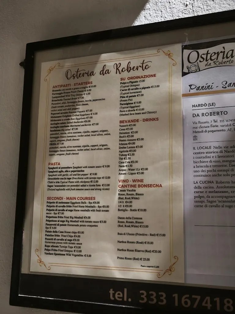 Menu_Osteria da Roberto_Nardò_image_1