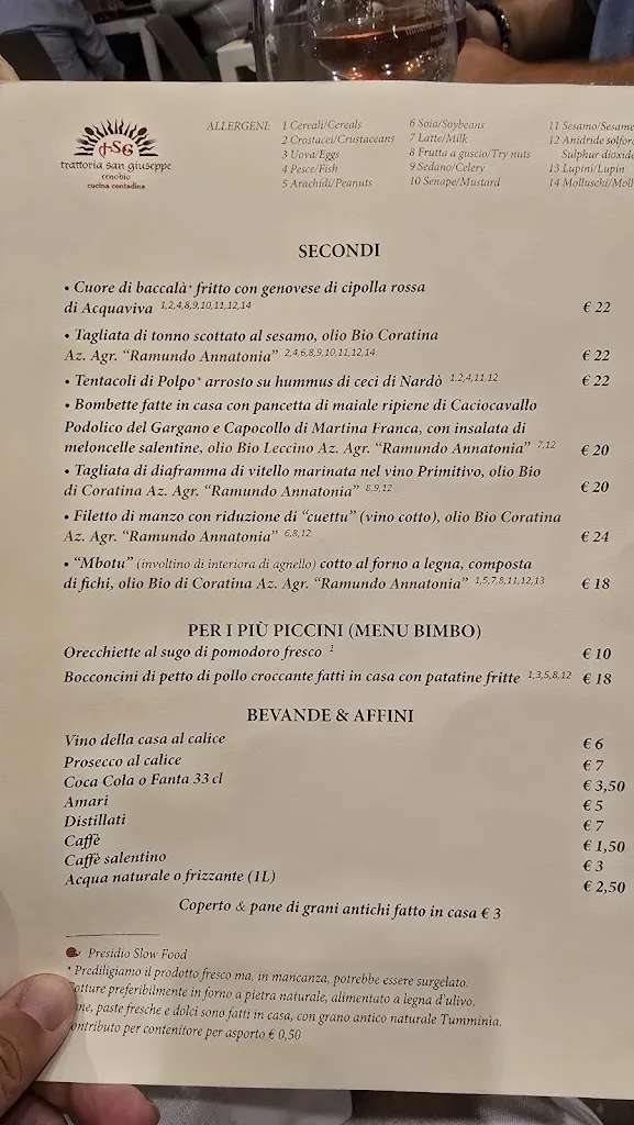 Menu_Trattoria San Giuseppe cenobio_Nardò_immagine_3