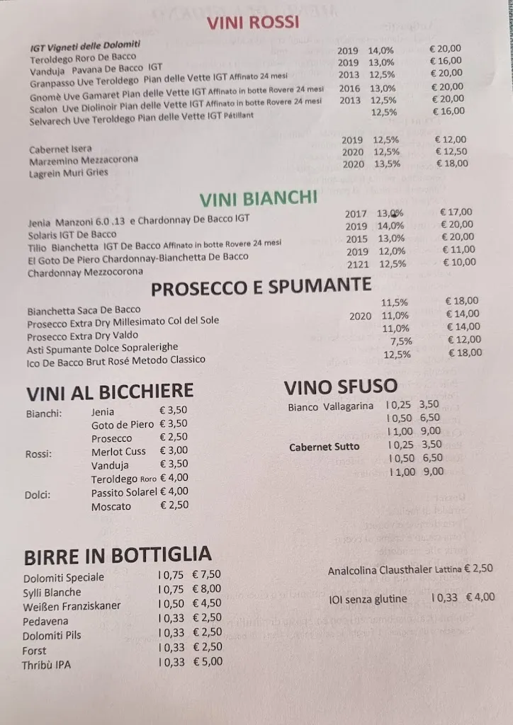 Menü_Ristorante Tabià Feder con Minimarket_Agordo_Bild_2