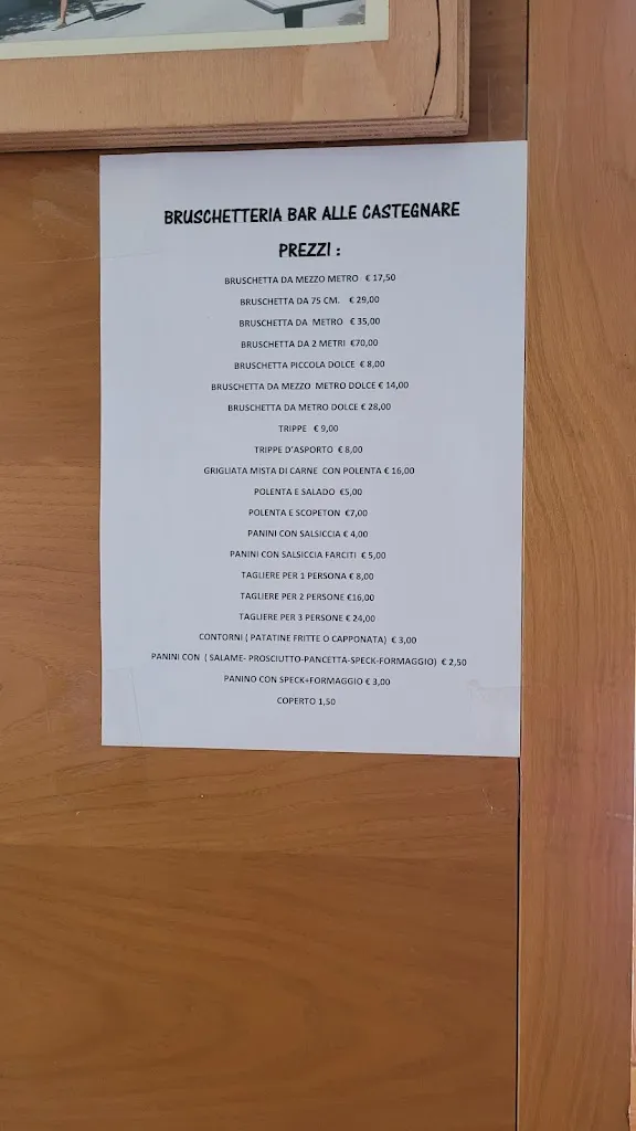 Menu_Bruschetteria - Bar Alle Castegnare_Altissimo_image_1
