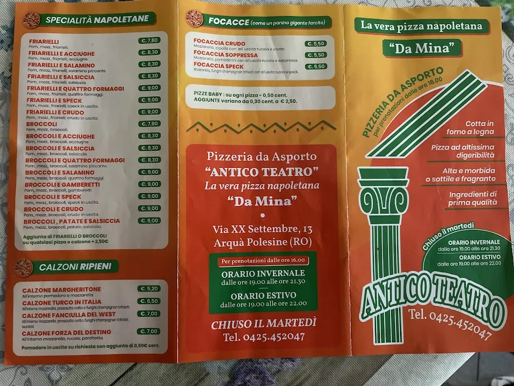 Pizzeria Antico Teatro Da Mina restaurant in Arquà Polesine