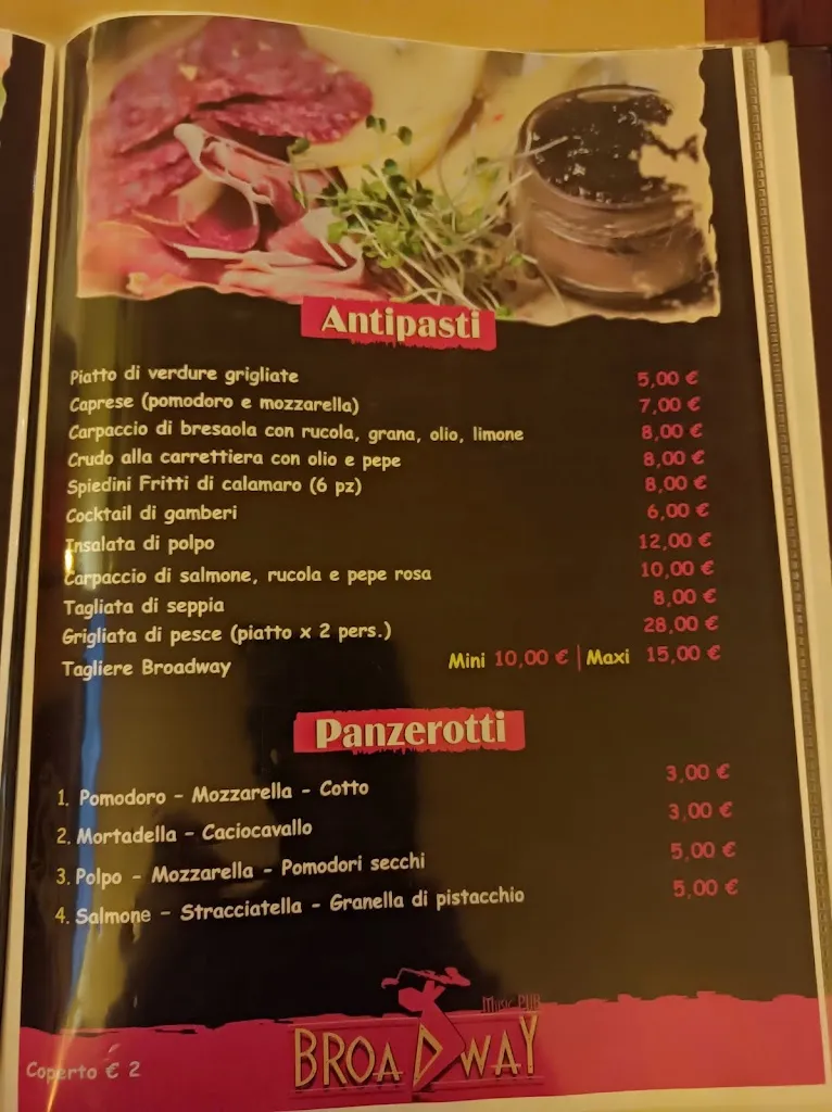 Menu_Broadway Music Pub_Orta Nova_image_1
