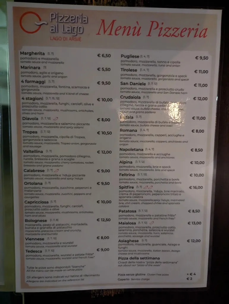 Menu_Pizzeria al lago Arsiè_Arsiè_image_1