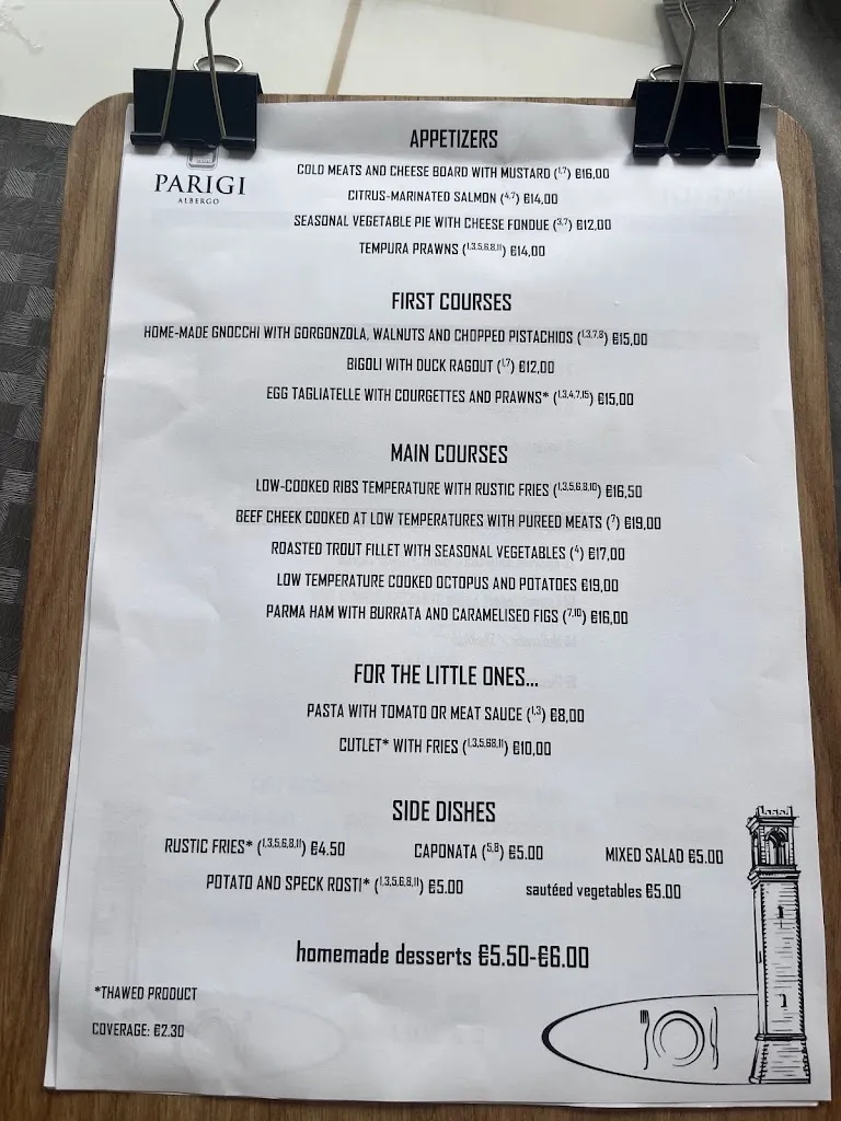 Menu_Ristorante La Piazzetta | ALBERGO PARIGI_Arsiè_image_1