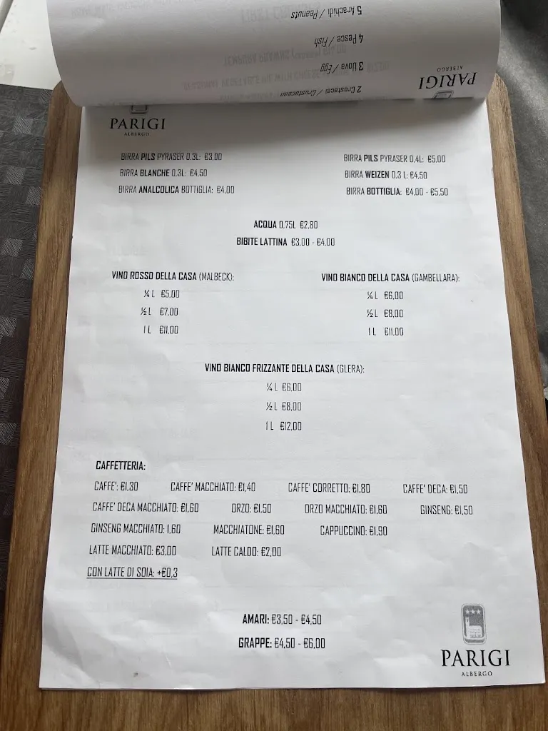 Menu_Ristorante La Piazzetta | ALBERGO PARIGI_Arsiè_image_2