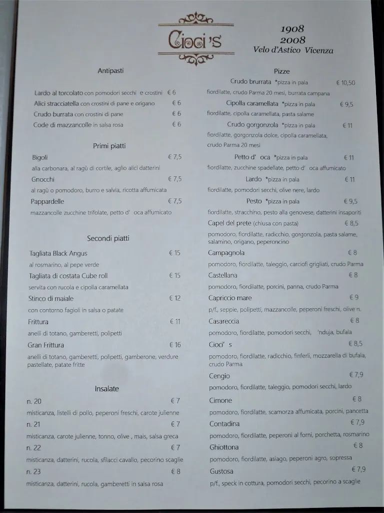 Menu_Ristorante Pizzeria Cioci's_Arsiero_image_3