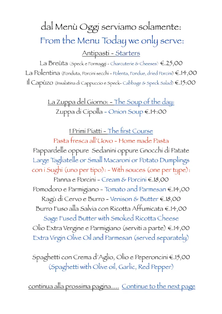 Menu_La Stube - La Biblioteca - Malga Rin Bianco_Auronzo_image_1