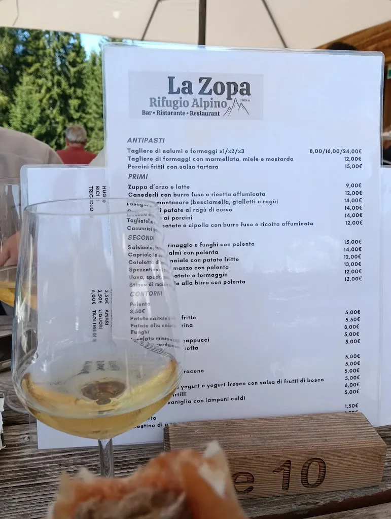 Menu_La Zopa - Rifugio Alpino Bar Ristorante_Auronzo_image_1