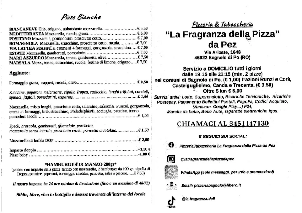 Menu_Pizzeria Tabaccheria La Fragranza della Pizza IQOS RESELLER Superenalotto_Bagnolo_immagine_2