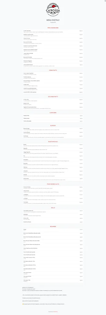 Menu_Cà Rossa - Cucina & Pasta fresca_Bagnolo_immagine_1