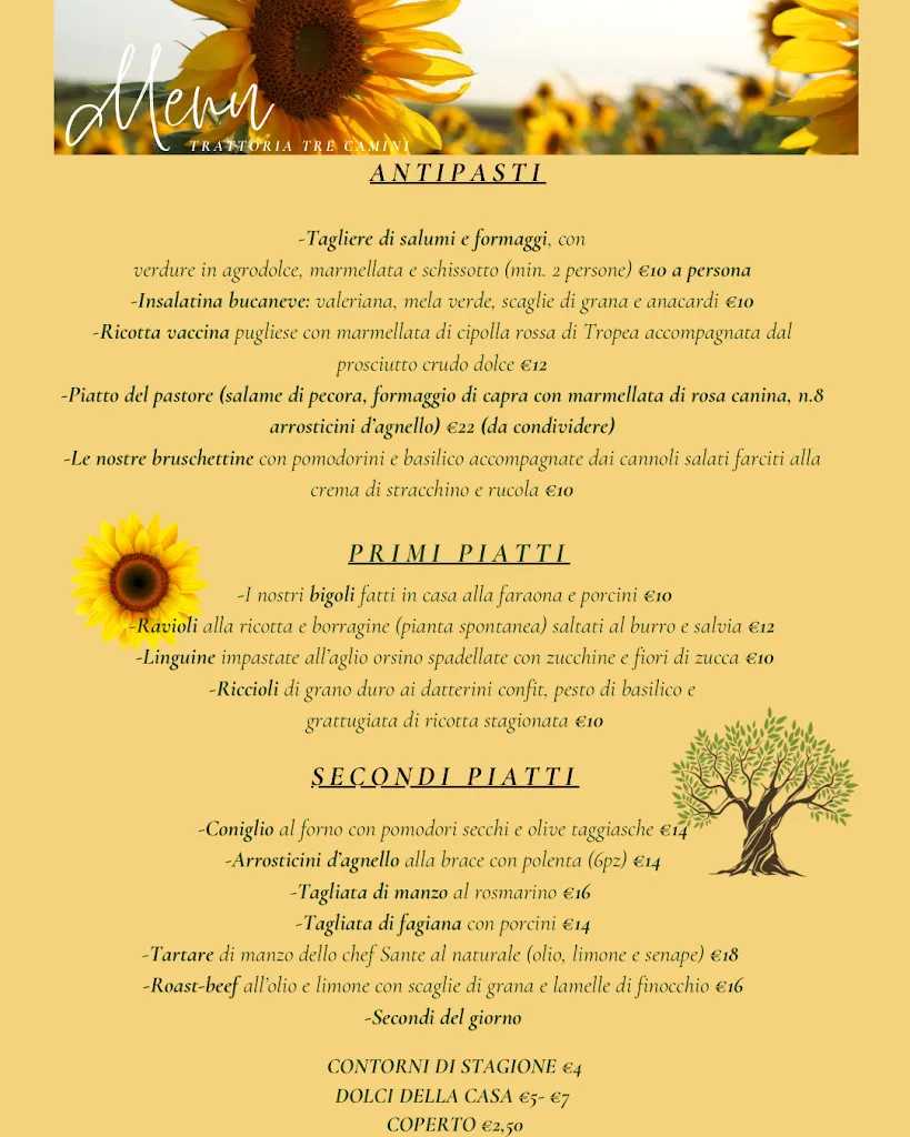 Menu_Trattoria Tre Camini - Calaone _Baone_image_1