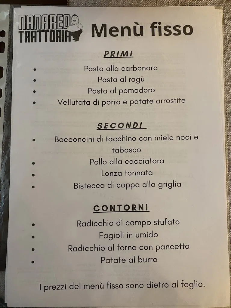 Menu_Trattoria Nanàreo_Arzignano_imagen_1