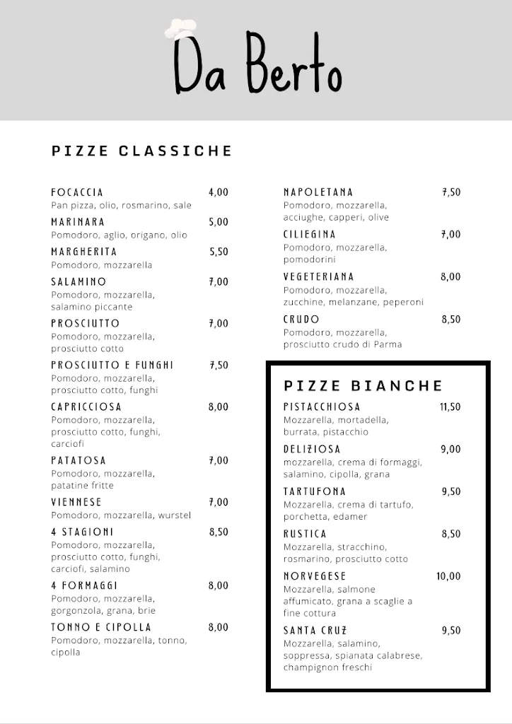 Menu_Ristorante Pizzeria “Da Berto”_Arzignano_image_1
