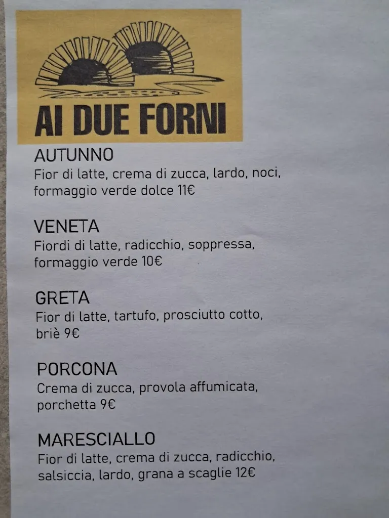 Menu_Pizzeria Ai Due Forni_Arzignano_image_1