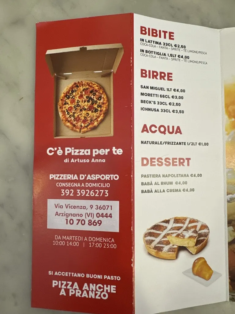 Menu_Pizzeria D'asporto C’è Pizza Per Te_Arzignano_image_3