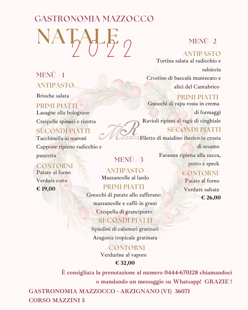 Menu_Gastronomia e Rosticceria Mazzocco di Mazzocco Roberto_Arzignano_image_1