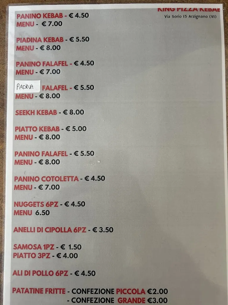 Menu_King Pizza Kebab_Arzignano_image_2