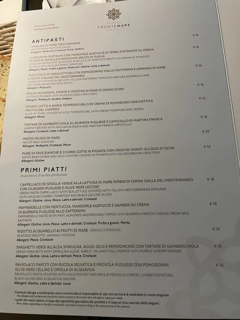 Menu_Ristorante Fronte Mare - Otranto - Salento (Le)_Otranto_image_3