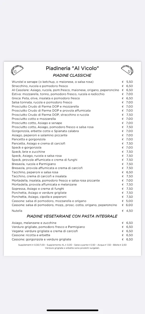Menu_Piadineria Al Vicolo_Bassano del Grappa_image_4