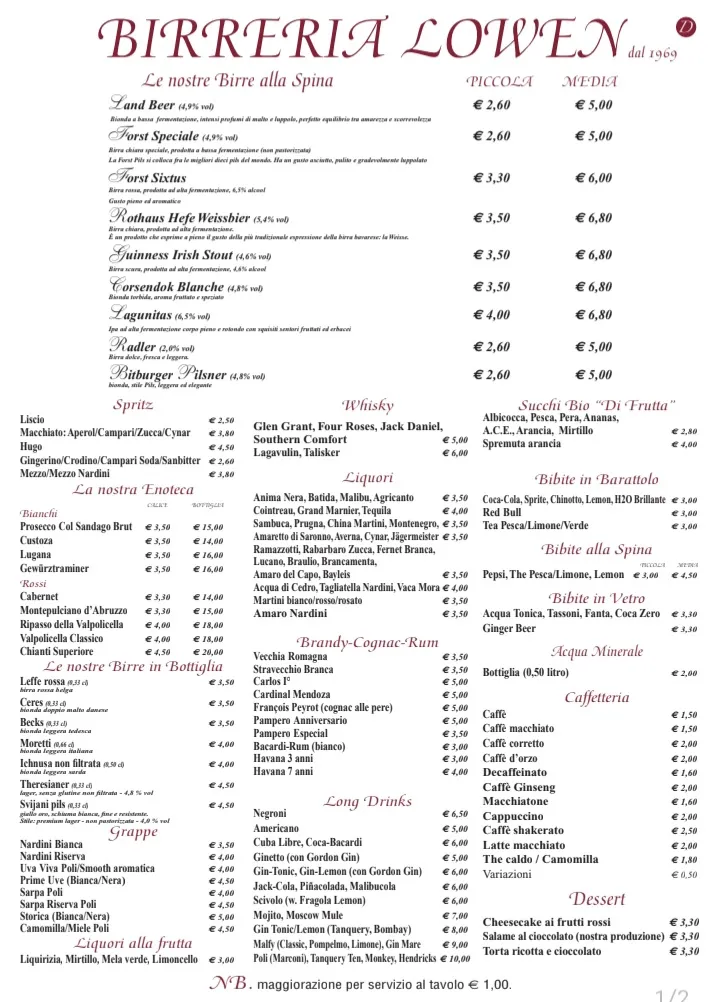 Menu_Birreria Lowen_Bassano del Grappa_image_1