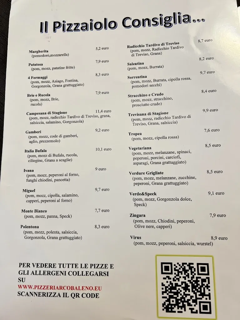 Menu_Pizzeria Ristorante Arcobaleno_Bassano del Grappa_image_1